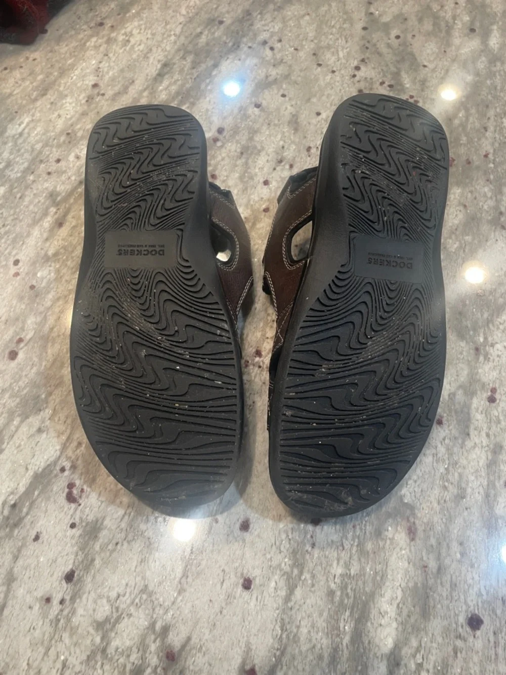 Dockers Brown Double-Strap Open-Toe Sandals